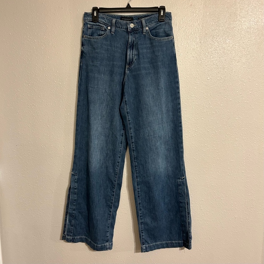 Banana Republic Premium High Rise Denim Wide-Leg Jeans.